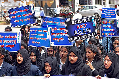 Students protest over NEET results row